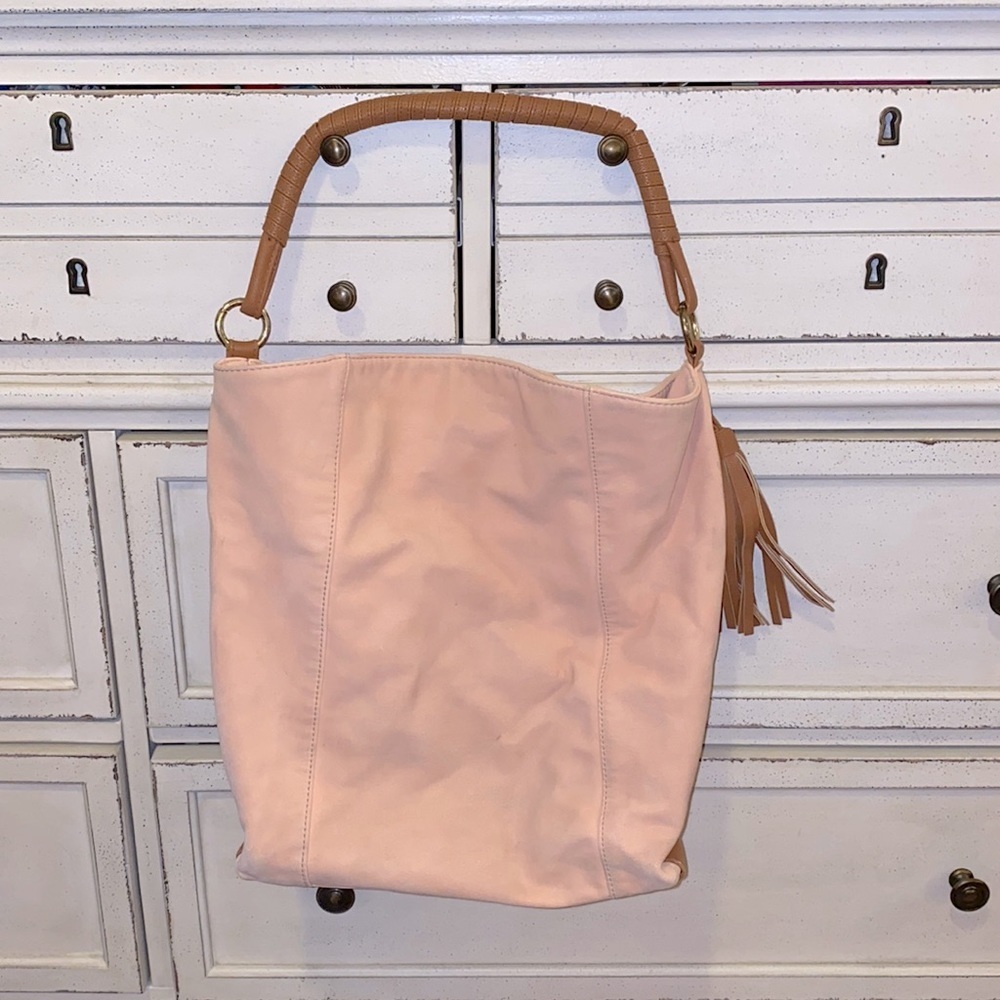 Olivia + Joy peach & brown shoulder bag zip pocket - Picture 2 of 9